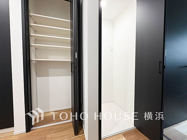 住まいの快適性を左右する収納は欲しい場所に使い勝手のよい収納を確保しています。