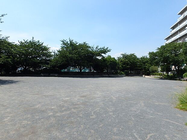 蟹ヶ谷槍ヶ崎公園 400m 大きな広場があり楽しく遊べる公園。細長く伸びた敷地の端には小さなお子様も遊べる遊具もあります。
