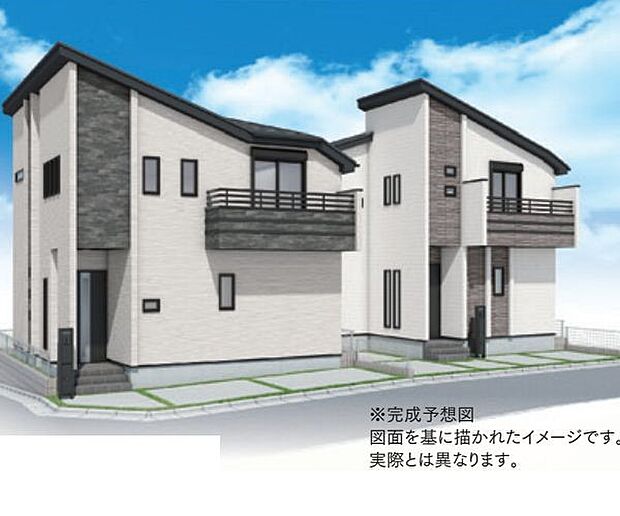 訪れる人の記憶に残るスタイリッシュな邸宅。（パースはイメージのため実際と色柄が異なる場合があります）