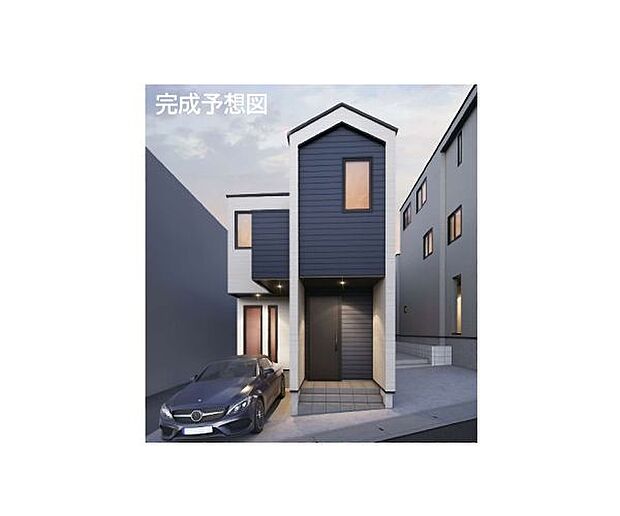 訪れる人の記憶に残るスタイリッシュな邸宅。（パースはイメージのため実際と色柄が異なる場合があります）