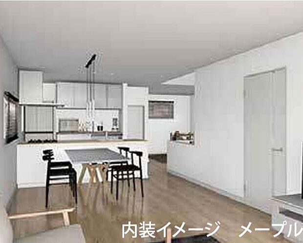 リビング。（パースはイメージのため実際と色柄が異なる場合があります）