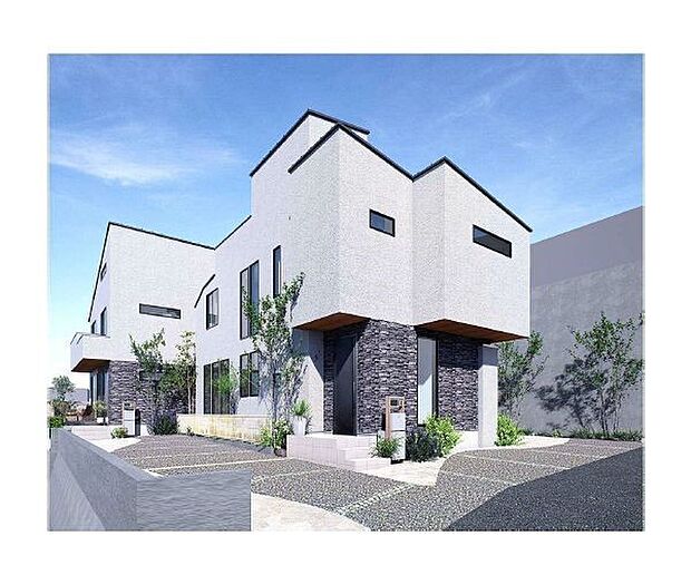 訪れる人の記憶に残るスタイリッシュな邸宅。（パースはイメージのため実際と色柄が異なる場合があります）