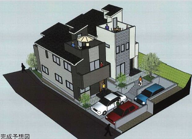 訪れる人の記憶に残るスタイリッシュな邸宅。(パースはイメージのため実際と色柄が異なる場合があります)