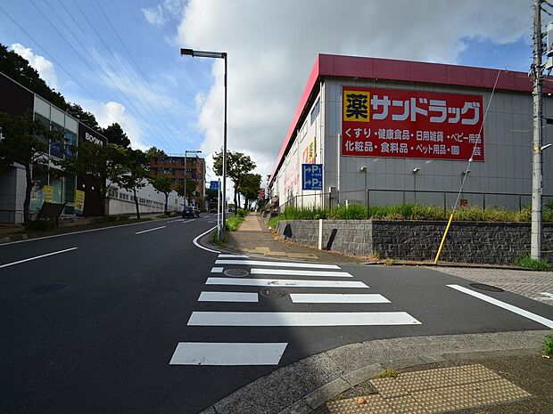 サンドラッグ 青葉店　1300m　お薬や日用品はもちろん、食料品・お酒などをお手ごろ価格で取り揃える頼もしいお店です。 