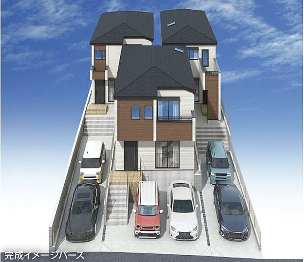 訪れる人の記憶に残るスタイリッシュな邸宅。（パースはイメージのため実際と色柄が異なる場合があります）