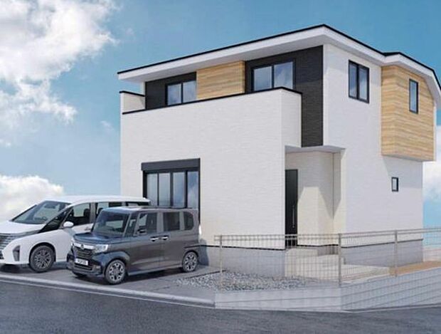 訪れる人の記憶に残るスタイリッシュな邸宅。（パースはイメージのため実際と色柄が異なる場合があります）