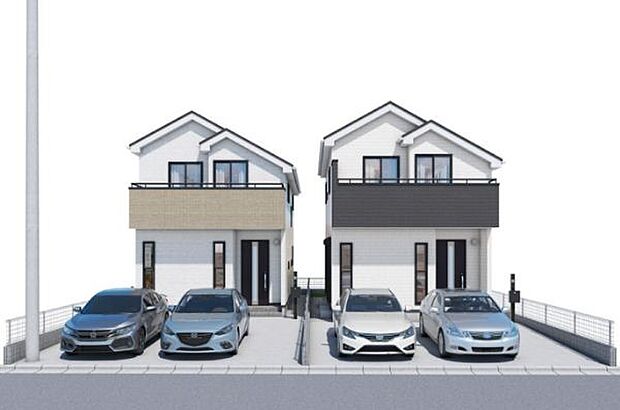 訪れる人の記憶に残るスタイリッシュな邸宅。（パースはイメージのため実際と色柄が異なる場合があります）