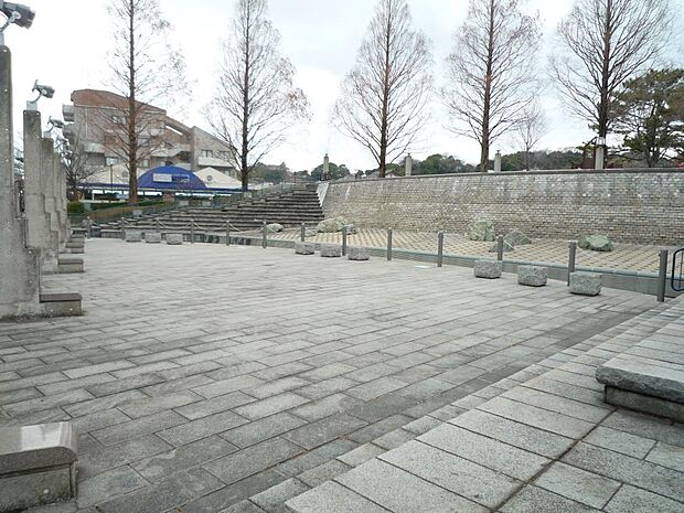 新本牧公園　850m　春は桜、秋は紅葉を楽しむ地元住民が訪れ、夜は噴水場付近がライトアップされる美しい公園です。 