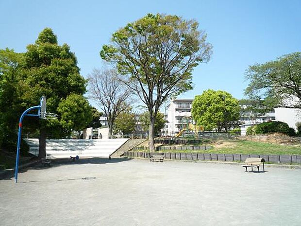前田町公園　500m　お子様が元気に走り回れる広い広場にはバスケットゴールがあります。遊具も豊富です。 