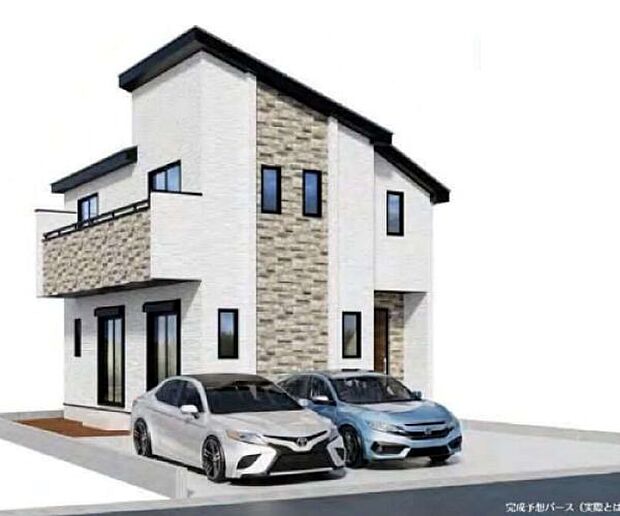 訪れる人の記憶に残るスタイリッシュな邸宅。（パースはイメージのため実際と色柄が異なる場合があります）