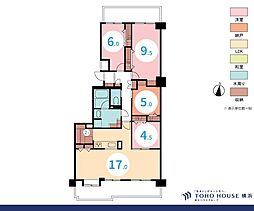 セソール川崎京町ハイライズフォースピア 3SLDKの間取図画像