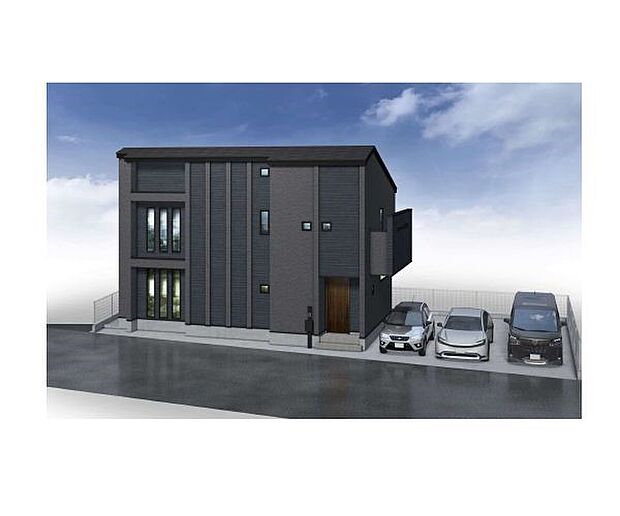 訪れる人の記憶に残るスタイリッシュな邸宅。（パースはイメージのため実際と色柄が異なる場合があります）