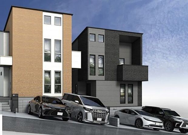 訪れる人の記憶に残るスタイリッシュな邸宅。（パースはイメージのため実際と色柄が異なる場合があります）