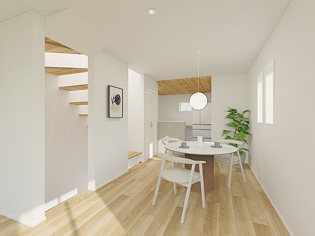 リビング。(パースはイメージのため実際と色柄が異なる場合があります)