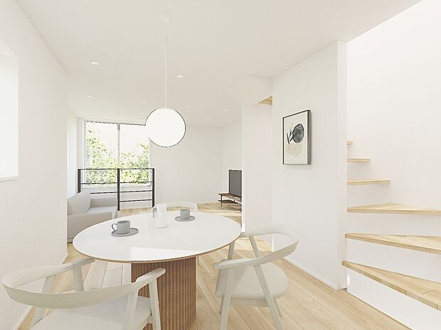 リビングダイニング。(パースはイメージのため実際と色柄が異なる場合があります)