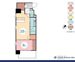 デュオステージ横濱天王町 1LDKの間取図画像
