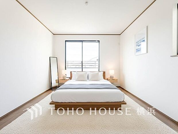 穏やかな寛ぎを届ける上質仕様のゆとりあるお部屋。心豊かにできるプライベート空間（家具はAI加工です）