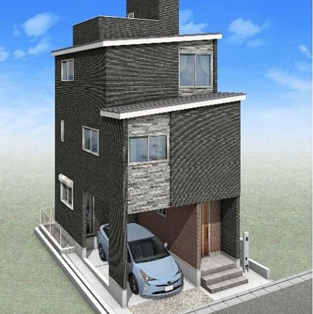 訪れる人の記憶に残るスタイリッシュな邸宅。(パースはイメージのため実際と色柄が異なる場合があります)