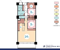 横浜ダイカンプラザスポーツメント 3LDKの間取図画像