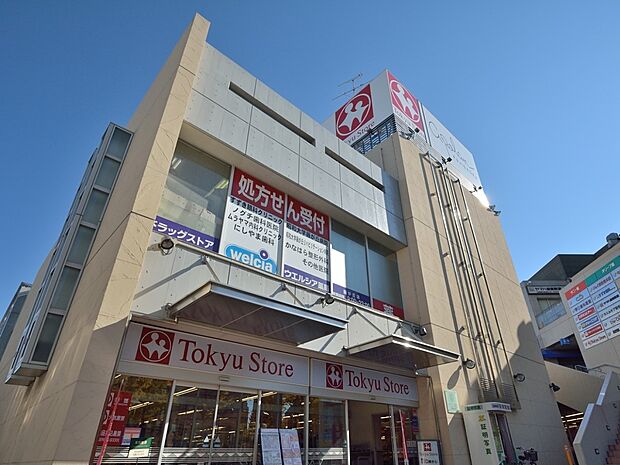 東急ストア 藤が丘店 1400m 夜11時まで営業。藤が丘駅の目の前にあるのでおでかけ帰りについでに買い物ができます。