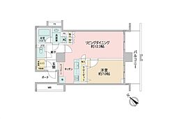 横濱ディアタワー 1LDKの間取図画像