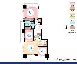 サン・ステージ緑園都市東の街10番館 3LDKの間取図画像