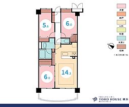 ビクトリアヒルズ横濱サウスデュオ棟 3LDKの間取図画像