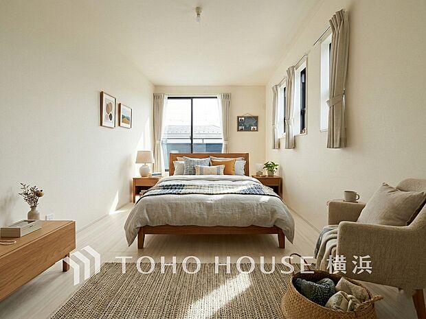 プライベートな自分時間を快適に過ごせるお部屋。(家具装飾品はAI加工)