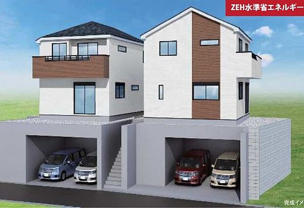 訪れる人の記憶に残るスタイリッシュな邸宅。(パースはイメージのため実際と色柄が異なる場合があります)