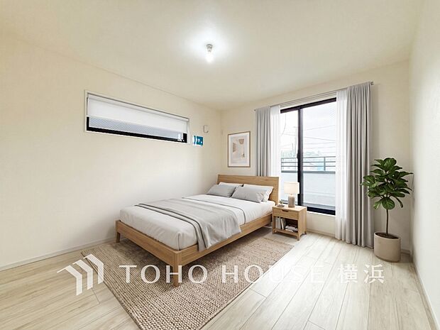 一日の疲れをいやしてくれる寝室。※生成AIによるイメージです。家具・小物は販売価格に含まれません。