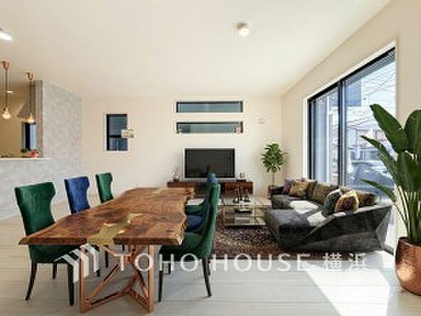 寛ぎとコミュニケーションを育む居心地のよい場所。(家具・装飾品はAI加工です)