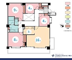 コスモ新百合ヶ丘 4LDKの間取図画像