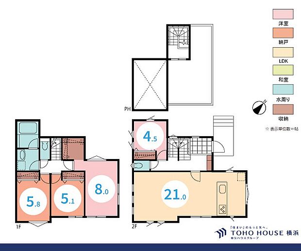 4LDK、土地面積186.56m2、建物面積111.77m2