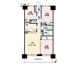 ルネ小田急相模原モア・ステージ 3LDKの間取図画像