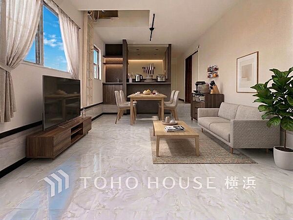 寛ぎとコミュニケーションを育む居心地のよい場所。（家具・装飾品はAI加工です）