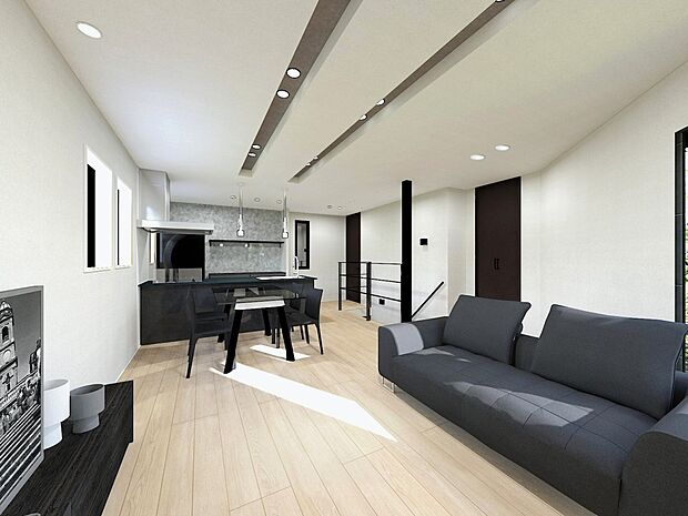 リビング。(パースはイメージのため実際と色柄が異なる場合があります)