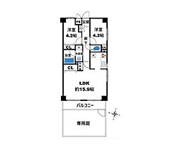 グレイス鶴見平安公園 2LDKの間取図画像