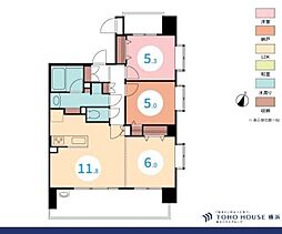 カインドステージ横浜阪東橋 1SLDKの間取図画像