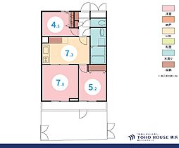ライオンズマンション上大岡第15 3DKの間取図画像