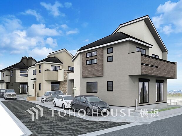 訪れる人の記憶に残るスタイリッシュな邸宅。（パースはイメージのため実際と色柄が異なる場合があります）