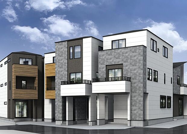 訪れる人の記憶に残るスタイリッシュな邸宅。（パースはイメージのため実際と色柄が異なる場合があります）