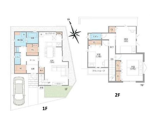 3LDK　建物面積98.54m2　土地面積110m2