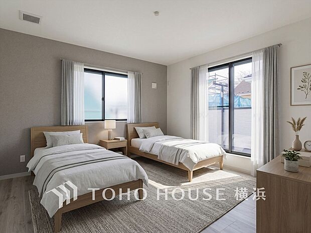 プライベートな自分時間を快適に過ごせるお部屋。（家具・装飾品等はAI加工です）