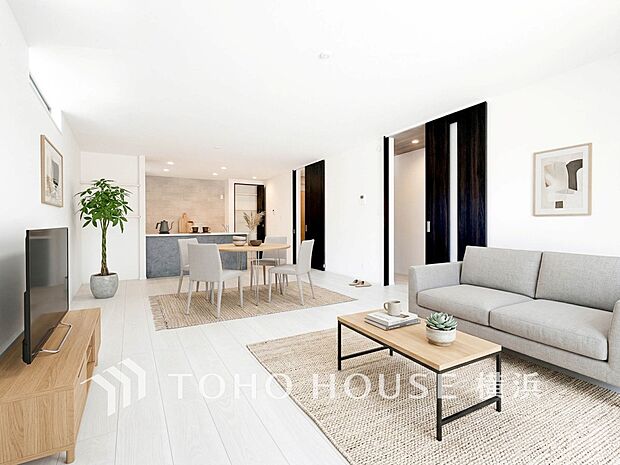 寛ぎとコミュニケーションを育む居心地のよい場所。（家具・装飾品はAI加工です）