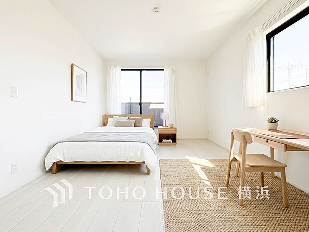 穏やかな寛ぎを届ける上質仕様のお部屋。（家具・装飾品はAI加工です）