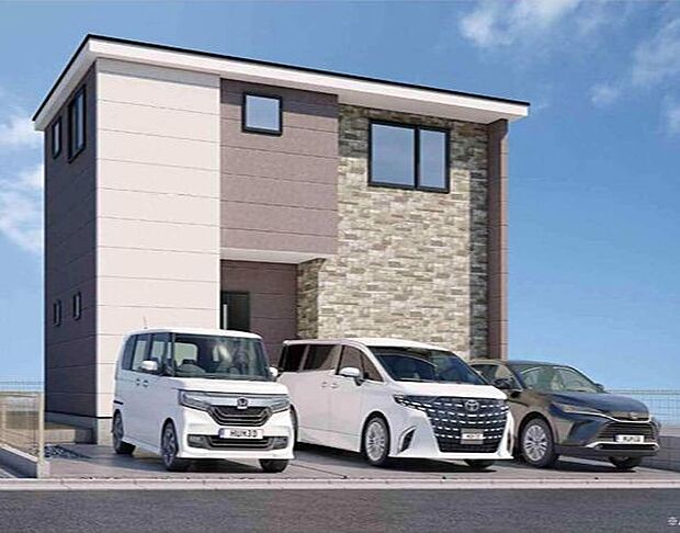 訪れる人の記憶に残るスタイリッシュな邸宅。（パースはイメージのため実際と色柄が異なる場合があります）