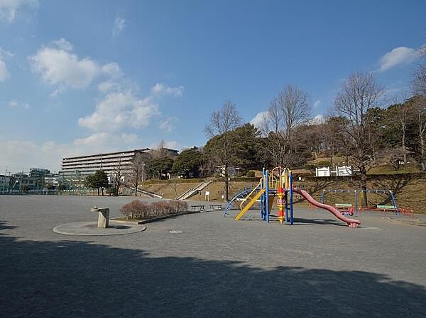 神之木公園　850m　豊かな木々と四季折々の花が咲き人々を和ませてくれます。野球場・自由広場もあり、お子様から大人まで楽しめます。