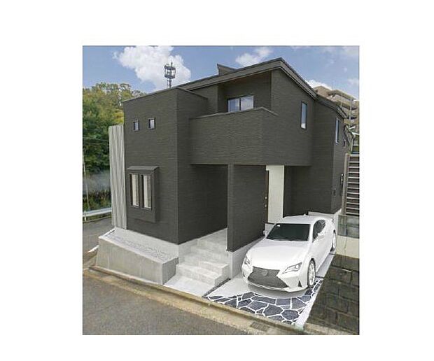 訪れる人の記憶に残るスタイリッシュな邸宅。（パースはイメージのため実際と色柄が異なる場合があります）