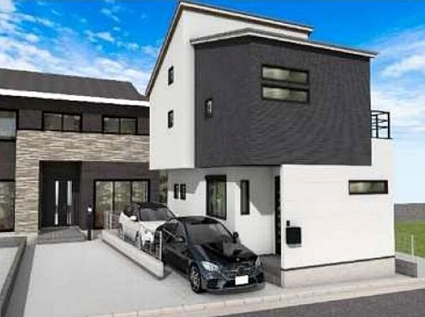 訪れる人の記憶に残るスタイリッシュな邸宅。(パースはイメージのため実際と色柄が異なる場合があります)