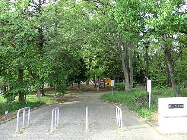藤が丘公園 650m 緑が多く森林浴ができそうな大きな公園。高低差がありジョギング・ウォーキングにもおススメです。